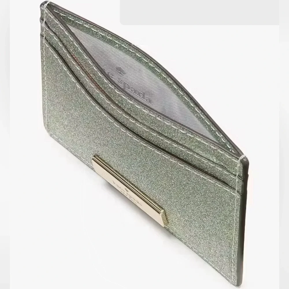 Kate Spade Green Glitter Card Holder - Picture 2 of 6